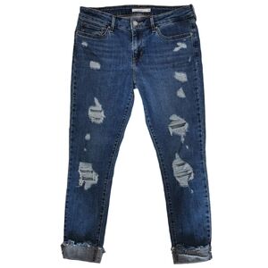 Levi’s 711 Distressed Skinny Mid-Rise Cropped Jeans Size 29